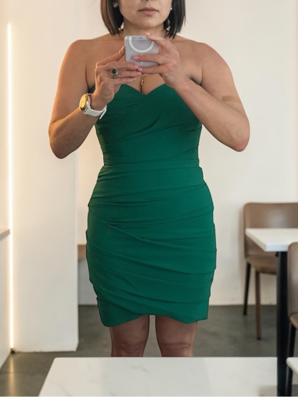 BCBG Strapless Emerald Bodycon Dress - Like New!